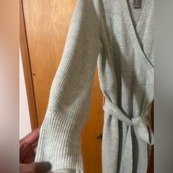 Lane Bryant Soft Sea Green (18/20) V-neck Knit Cozy-core Sweater Dress - Picture 8 of 13